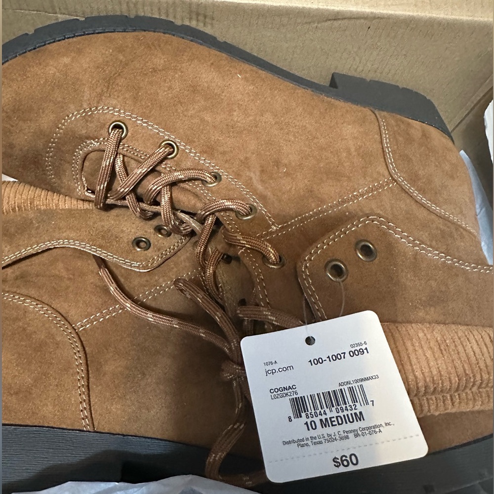 St. John's Bay Women's Brown Lace-Up Boots - Picture 5 of 6
